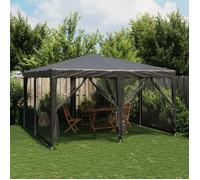 vidaXL Tente de réception avec 8 parois latérales en maille Anthracite 4x4 m HDPE