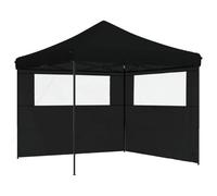 vidaXL Tente de fête Noir 292 x 292 x 315 cm Tissu Oxford, Tente Moderne pour Jardin et terrasse, abri Portable pour réunions, Barbecue, et festivités