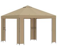 vidaXL Tente de jardin 3 x 3 m, beige, polyester et acier, 190 g/m²