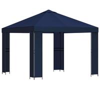 vidaXL Tente de jardin 3 x 3 m, bleu, polyester et acier, 190 g/m²