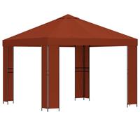vidaXL Tente de jardin 3 x 3 m en polyester couleur terre cuite et acier, 190 g/m²