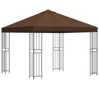 vidaXL Tente de jardin 3 x 3 m, polyester marron et acier, 190 g/m²