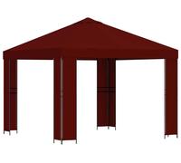 vidaXL Tente de jardin 3 x 3 m, rouge bordeaux, polyester et acier, 190 g/m²