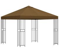 vidaXL Tente de jardin 3 x 3 m, taupe, polyester et acier, 190 g/m²