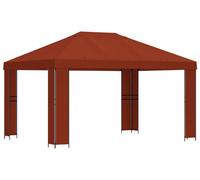 vidaXL Tente de jardin 4 x 3 m en polyester couleur terre cuite et acier, 190 g/m²