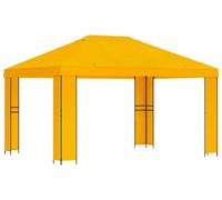 vidaXL Tente de jardin 4 x 3 m, jaune, polyester et acier, 190 g/m²