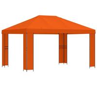vidaXL Tente de jardin 4 x 3 m, orange, polyester et acier, 190 g/m²