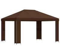 vidaXL Tente de jardin 4 x 3 m, polyester marron et acier, 190 g/m²