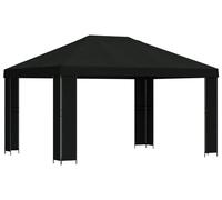 vidaXL Tente de jardin 4 x 3 m, polyester noir et acier, 190 g/m²