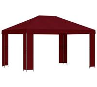 vidaXL Tente de jardin 4 x 3 m, rouge bordeaux, polyester et acier, 190 g/m²