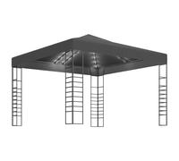 vidaXL Tente de jardin avec guirlande lumineuse LED 3x3 m Anthracite