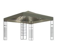 vidaXL Tente de jardin avec guirlande lumineuse LED 3x3 m Taupe