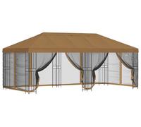 vidaXL Tente de jardin avec parois latérales 6 x 3 m, beige, polyester et acier 190