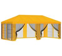 vidaXL Tente de jardin avec toit et parois latérales, jaune, 600,5 x 300,5 cm, polyester