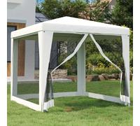 vidaXL Tente de réception 4 parois latérales en maille 2,5x2,5 m Blanc