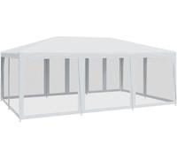 vidaXL Tente de réception avec 10 panneaux latéraux en maille blanche 6x4 m HDPE