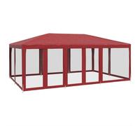 vidaXL Tente de réception 6x4 m rouge HDPE avec 10 panneaux latéraux en maille