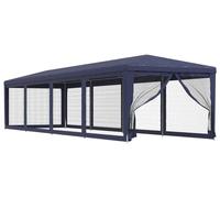 vidaXL Tente de réception avec 10 parois latérales en maille bleue 3x12 m HDPE