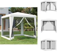 vidaXL Tente de réception avec 4 parois latérales en filet 2,5 x 2,5 m Blanc - Pavillons & Tentes de réception