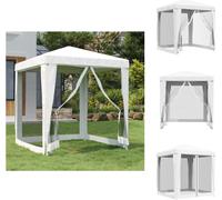 vidaXL Tente de réception avec 4 parois latérales en filet 2 x 2 m Blanc - Pavillons & Tentes de réception