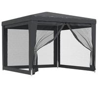 vidaXL Tente de réception avec 4 parois latérales en maille Anthracite 3x3 m HDPE