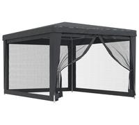 vidaXL Tente de réception avec 4 parois latérales en maille Anthracite 3x4 m HDPE