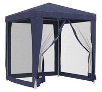 vidaXL Tente de réception avec 4 parois latérales en maille bleue 2x2 m HDPE