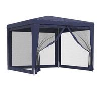 vidaXL Tente de réception avec 4 parois latérales en maille bleue 3x3 m HDPE