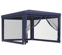 vidaXL Tente de réception avec 4 parois latérales en maille bleue 3x4 m HDPE