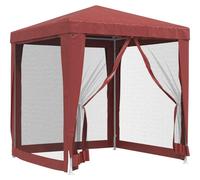 vidaXL Tente de réception avec 4 parois latérales en maille rouge 2x2 m HDPE