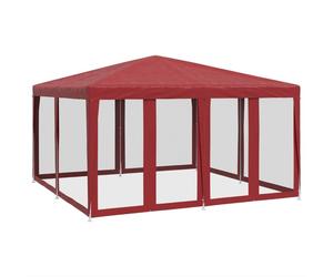 vidaXL Tente de réception avec 8 panneaux latéraux en maille rouge 4x4 m HDPE