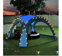 vidaXL Tente de réception avec LED et 4 parois 3,6x3,6x2,3 m Bleu 92236