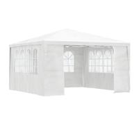 vidaXL Tente de réception avec parois latérales 4x4 m Blanc 90 g/m²