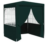 vidaXL Tente de Réception avec Parois Latérales Belvédère Tonnelle Pavillon Chapiteau Mariage Barbecue Voyage de Camping 2x2 m Vert 90 g/m²