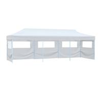vidaXL Tente de réception Pop-Up pliable avec 5 parois latérales 3x9 m blanche