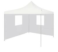 vidaXL Tente de réception pliable professionnelle 3×3 m 2 parois latérales Acier blanc