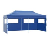 vidaXL Tente de réception professionnelle pliable avec 4 parois latérales 3×6m acier bleu