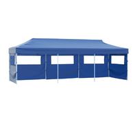 vidaXL Tente de réception pliable avec 5 parois 3x9 m - Bleu