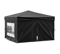 vidaXL Tente de réception pliante avec parois latérales noire 3x3 m
