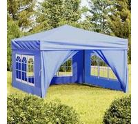 vidaXL Tente de réception pliable avec parois latérales bleu 3x3 m