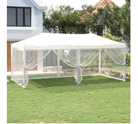 vidaXL Tente de réception pliable avec parois latérales 3x6 m blanc