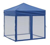 vidaXL Tente de réception pliante avec parois latérales Bleu 2x2 m