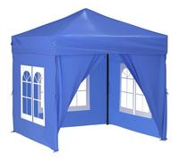 Vidaxl Tente De Réception Pliable Avec Parois Bleu 2x2 M Bleu