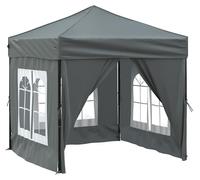 vidaXL Tente de réception pliable avec parois latérales Anthracite 2x2 m