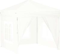vidaXL Tente de réception pliable avec parois latérales Blanc 2x2 m