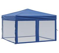 vidaXL Tente de réception pliable avec parois latérales bleu 3x3 m
