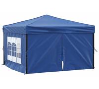 vidaXL Tente de réception pliable avec parois latérales bleu 3x3 m