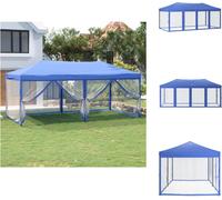 vidaXL Tente de réception pliable avec parois latérales bleu 3x6 m - Pavillons & Tentes de réception