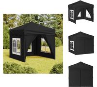 vidaXL Tente de réception pliable avec parois latérales Noir 2x2 m - Pavillons & Tentes de réception