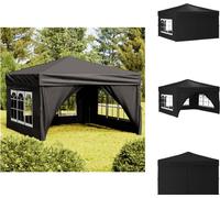 vidaXL Tente de réception pliable avec parois latérales Noir 3x3 m - Pavillons & Tentes de réception